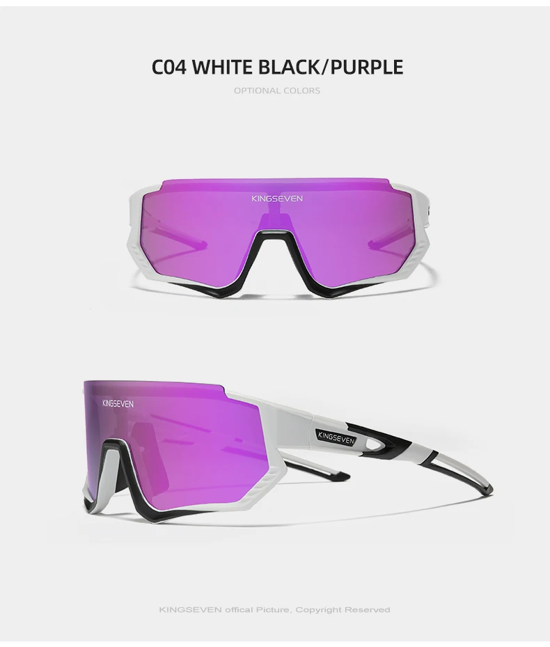 KINGSEVEN Fahrrad-Sonnenbrille für Herren und Damen, MTB-Fahrradbrille, UV400, polarisiert, Angelschutz, photochrome Fahrradbrille – Detail 13