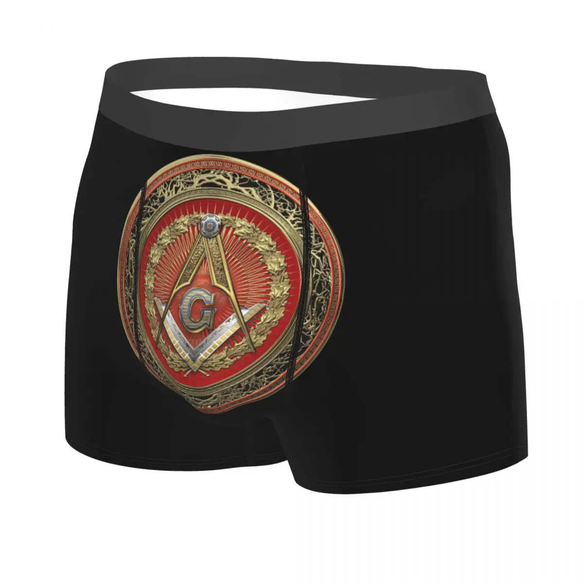 Custom Freemason Logo Boxer Shorts For Homme 3D Print Masonic Mason Freemasonry Underwear Panties Briefs Soft Underpants