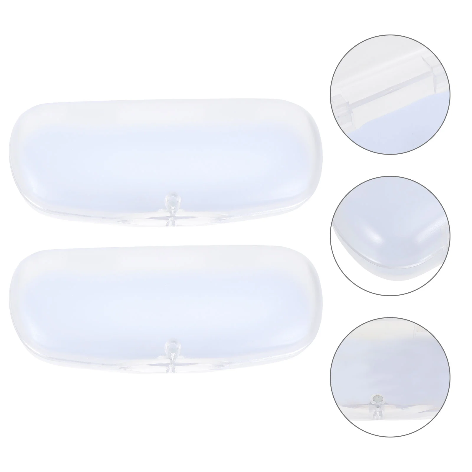 2 Pcs Mens Sunglasses Case Spectacle Frame Protector Portable Container Transparent Eyeglasses Cases PVC Holder Child