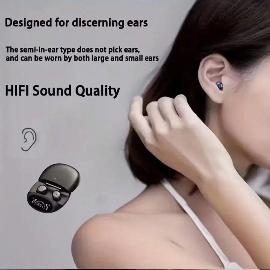 New Wireless Earbuds With Sliding Cover, Unisex Mini Earphones Compatible With All Smartphones, Portable And Wearable view 6