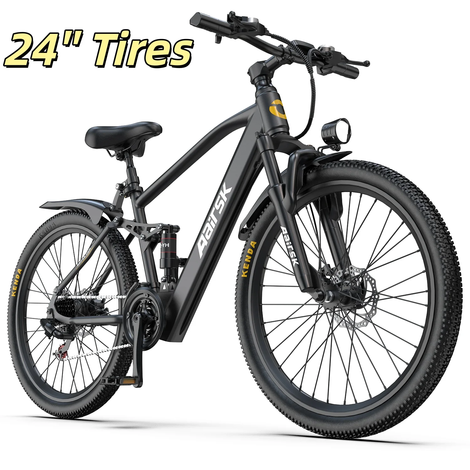 Electric Bike for Adults, 750W Peak Ebike, 40Miles 25MPH Electric Mountain Bike, 24''/26" Adult Electric Bicycle with 36V Battery, 21 Speed, Full Suspension, UL 2849 Certified image 5