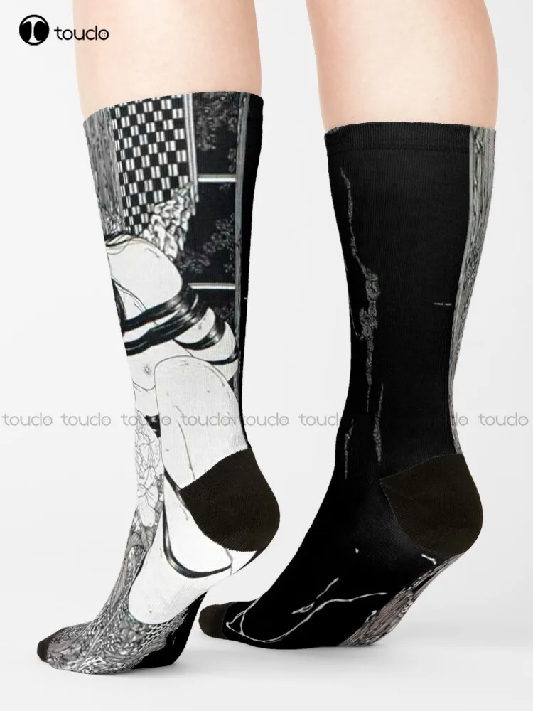 Calcetines de Anime Shibari Dark Bdsm para hombre y mujer, medias marrones personalizadas con estampado Digital de 360 °, regalo Harajuku, Unisex, para adolescentes y jóvenes
