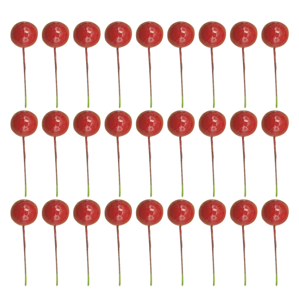 80 Pcs Decorations Berry Christmas DIY Ornament Material 2cm Ornaments Red Decorative Berries Simulation