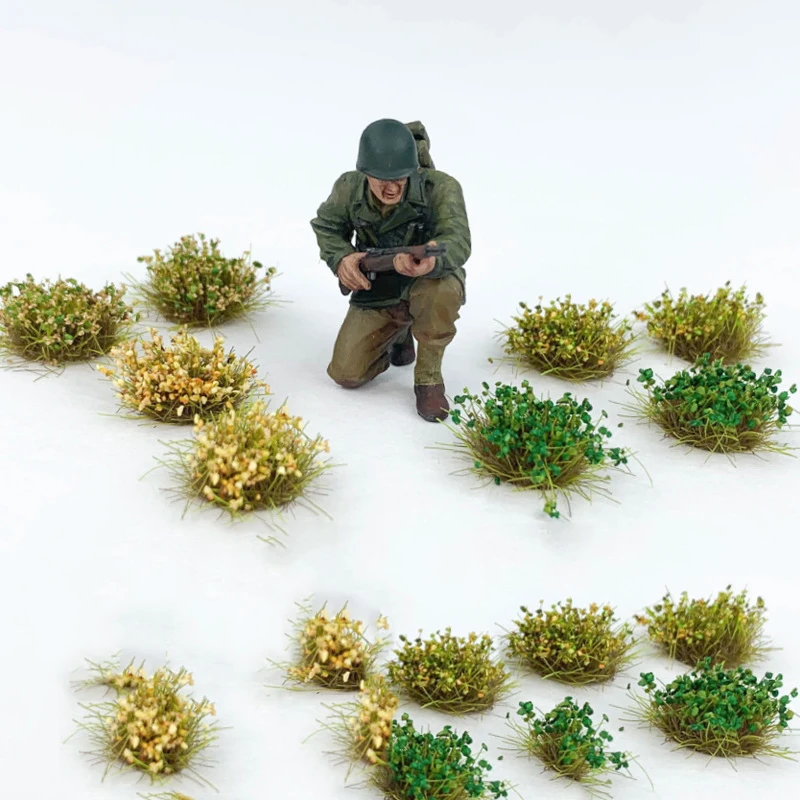 28Pcs/box Mini Mutlicolor Grass Tuft Model Simulation Plant Shrub Cluster Garden Building Sand Table Scene Materials Diorama Kit