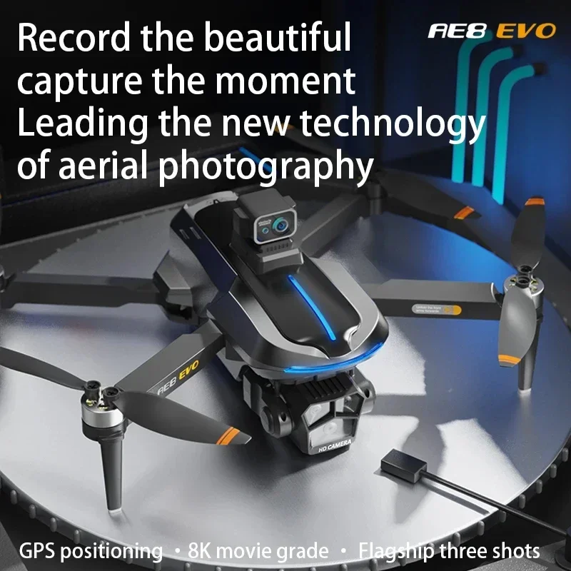 Upgrade AE8 EVO GPS Drone 8K Dual Camera Screen control Aerial Photography Obstacle Avoidance 5G Transmission Dron Quadrotor Toy