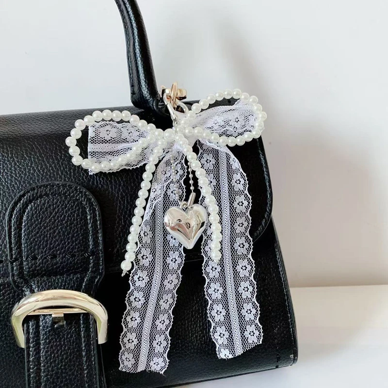 

Y2K Sweet Pearls Lace Bow Beaded Keychain Phone Charm Strap Pendant for Phone Accessories Bag Hanging Cord for Women Girl 2025