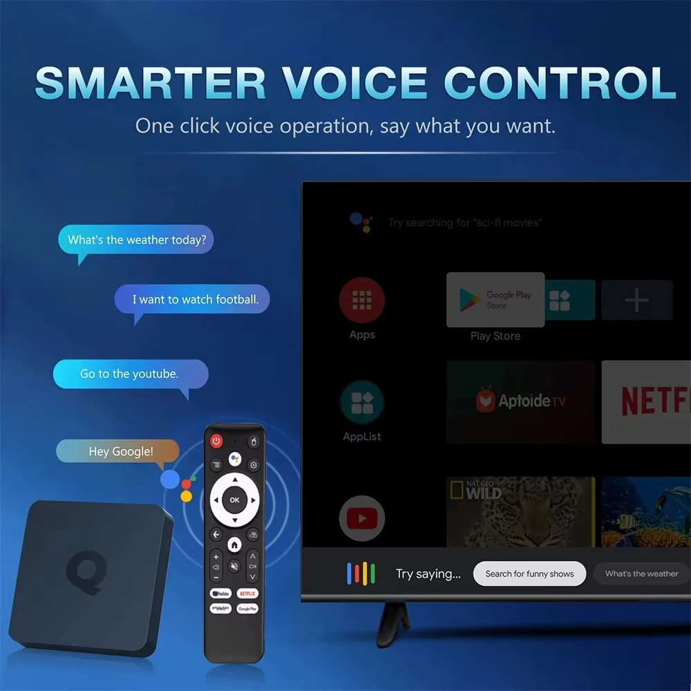 Android14 Smart TV Box Q1 Allwinner H313 Obsługuje 2.4G&5G Dual Wifi 8K 64G 128G Rom Google Media Player TV Box Voice Set Top Box