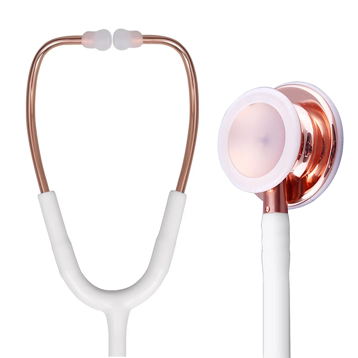 

Medical Dual Head White Tube Professional Clinical Heart Rate Lung Fetal Cardiology Stethoscope for Nurse Doctor Students C1