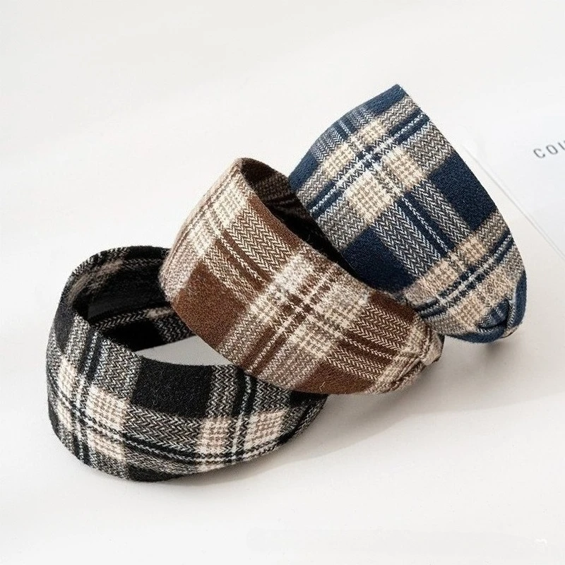 

1pcs Wide Plaid Headband Lace Toothed Non-Slip Hair Cover Face Washing Headband Diademas Haar Accessoires Women Head Band