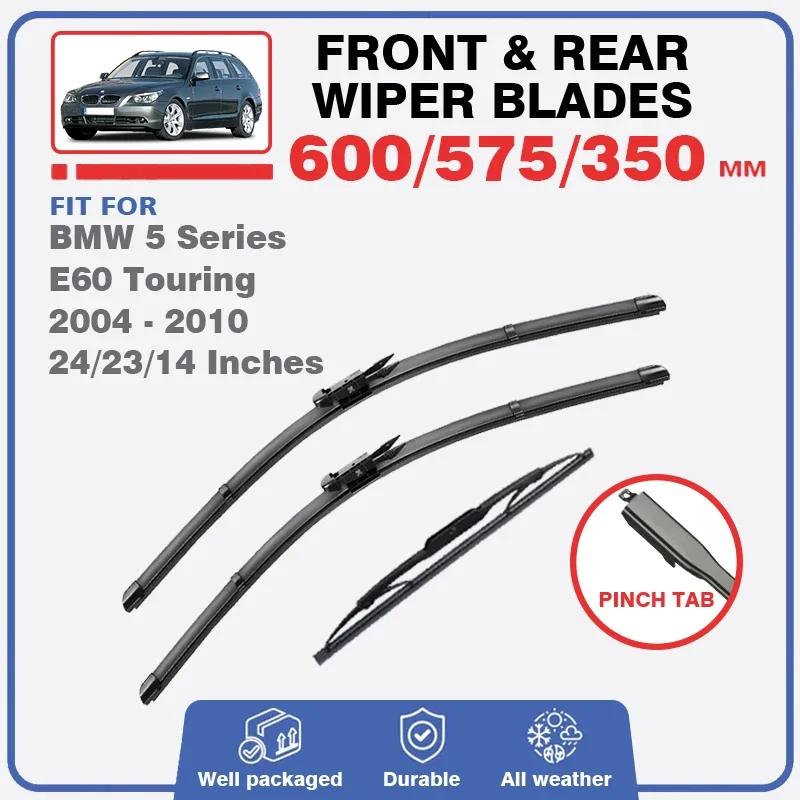 

For BMW 5 Series E60 Touring 2004 - 2010 Front Rear Window Windscreen Windshield Accessories Wagon M-packet Car Wiper Blades