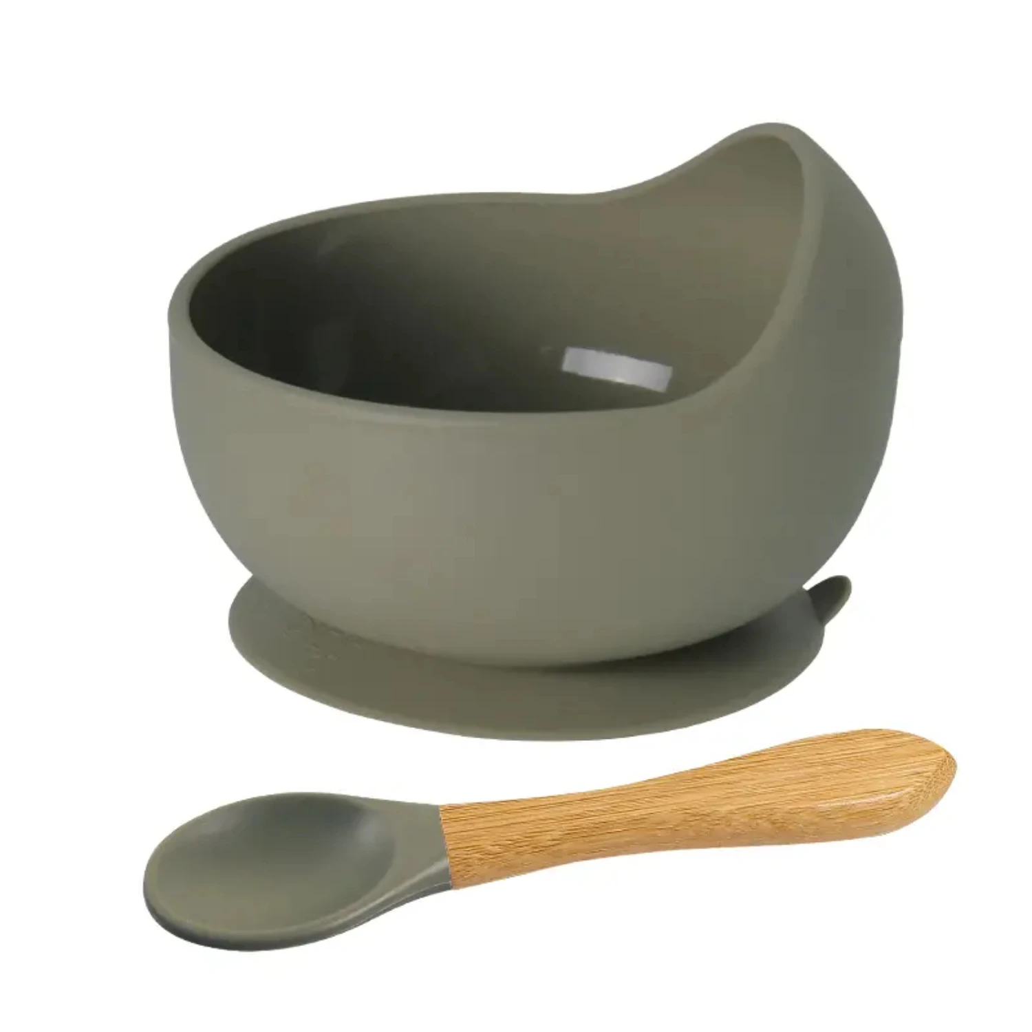 Convenient and Practical Vibrant Silicone Suction Baby Feeding Set - Colorful Soft Essentials for Babies on-the-Go with Spoon -