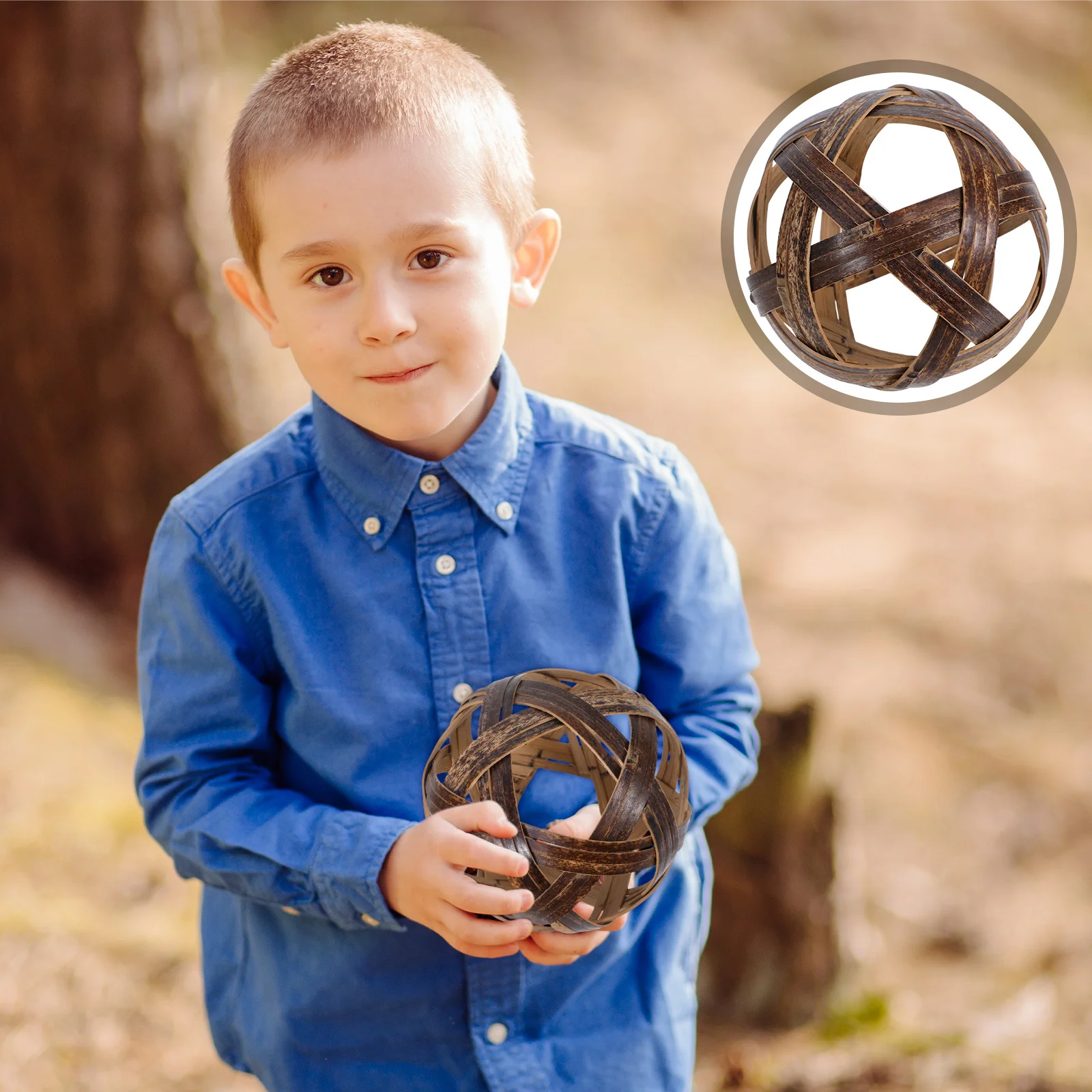 

Children Bamboo Woven Football Retro Design Outdoor Exercise Soccer Ball for Kids Fitness Coordination Training Sports Games