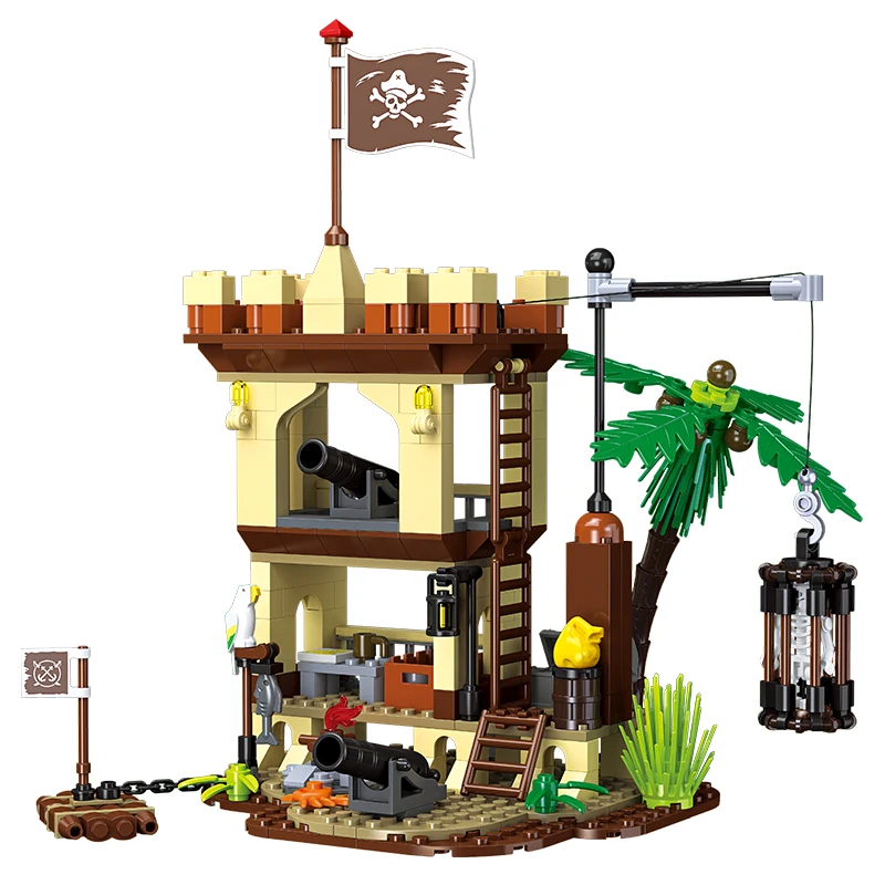 

KNEW BUILT Pirate Supply Shipwreck Base Building Block Toy–Simulation Game Toy,STEM Educational Christmas Birthday Gift for Kids