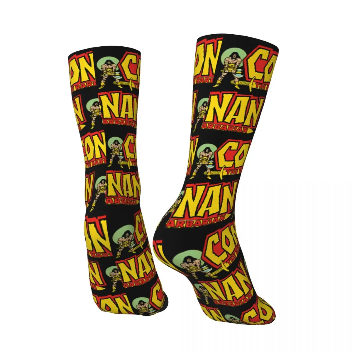 Funny Happy Splendid Men's Socks Vintage Harajuku Conan The Barbarian Street Style Novelty Pattern Crew Crazy Sock Gift Printed