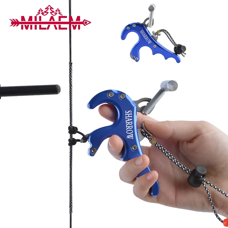 

Archery Bow Release Aid 4 Finger Aluminum Alloy Sensitive Bow Thumb Release Compound Bow Outdoor Shooting Hunting Accessories