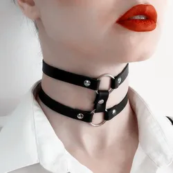 Fashion PU Leather Spiked Choker Punk Collar Women Men Rivets Studded Chocker Necklace Goth Jewelry Metal Gothic Accessories