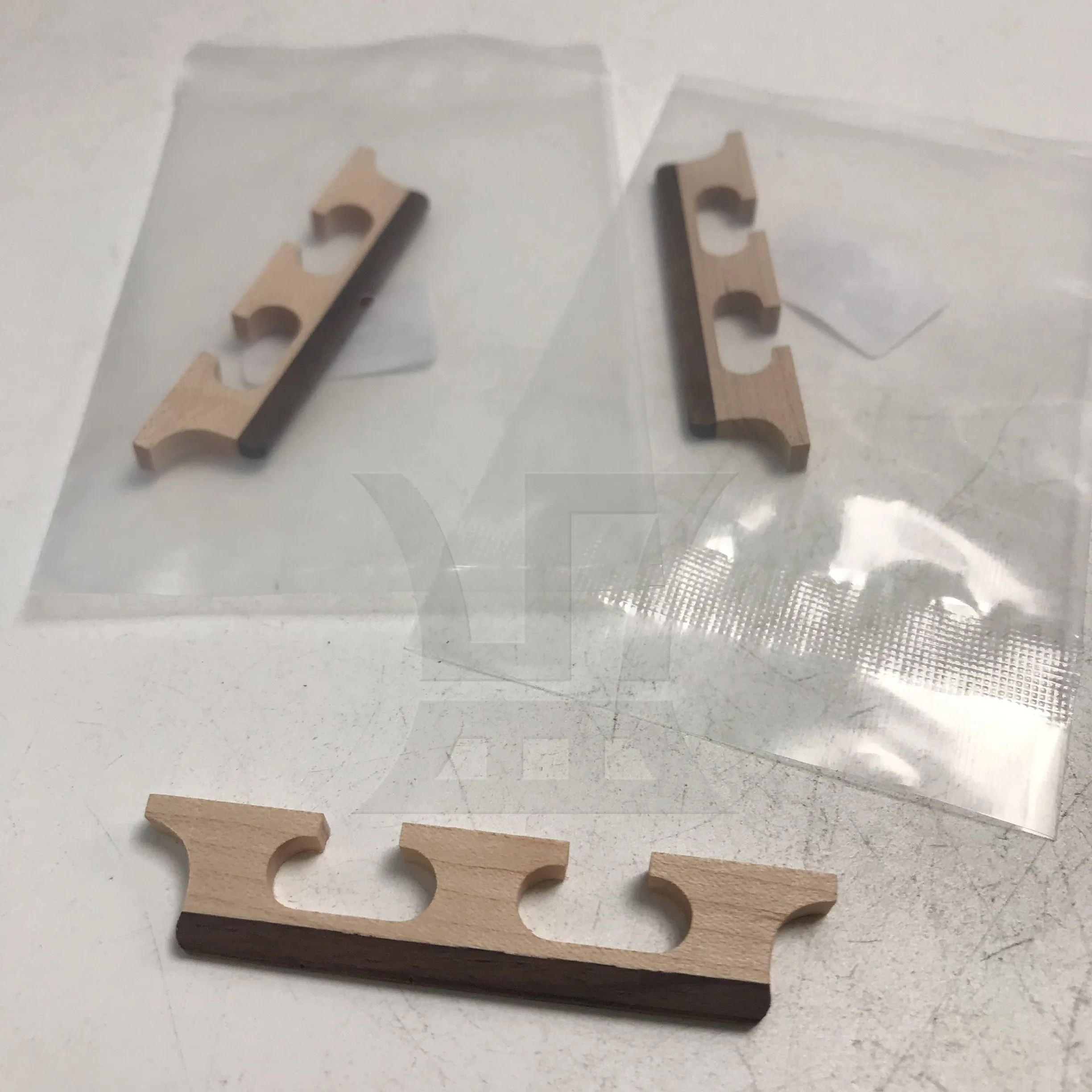 

Yibuy 3 PCS Wood Color 4 String Banjo Ukulele Guitar Bridge String Instruments