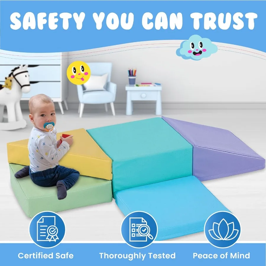 Toddler Climbing Toys - Soft Play Set for Kids - Foam Climbing Blocks - Safe Soft Gym Equipment - Great for All Ages