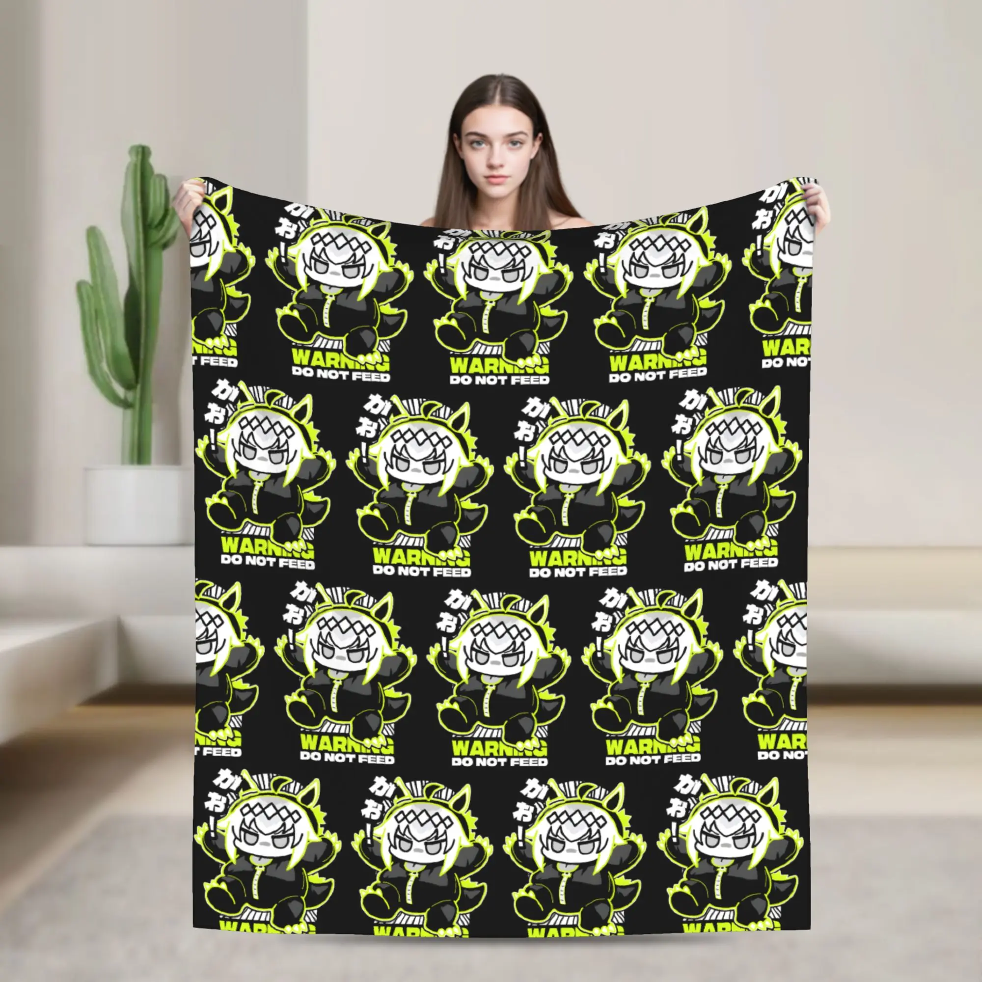 Oguri Cap Ogurizilla WARNING Chibi Fanmade Blanket Fleece Spring UmaMusume Warm Throw Blankets for Bed Couch Bedding Throws