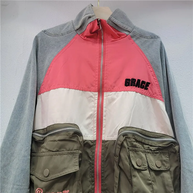 المزج الأوروبي الأمريكي. سترة جينز مقصوصة وصندوقية. أسلوب ذلك طريقك. #1