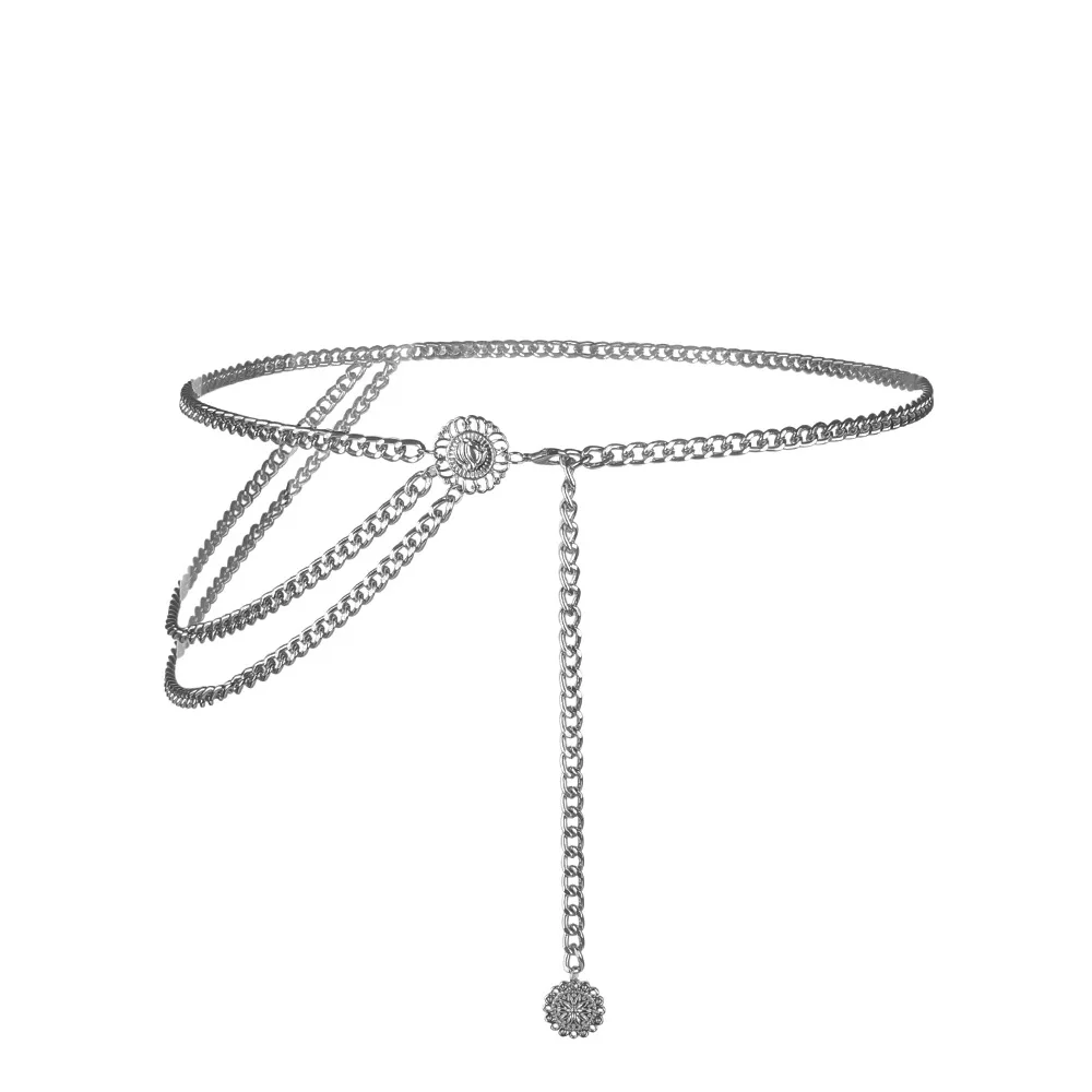 سلسلة خصر معدنية لليوغا متعددة الاستخدامات وبسيطة وذات طابع شخصي، منتج جديد عبر الحدود، إكسسوار للنساء متعدد الحلقات وقابل لل...