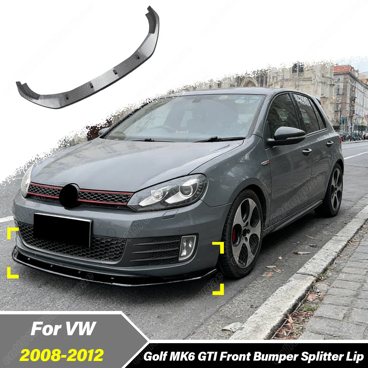 For VW Golf MK6 GTI 2008 2009 2010 2011 2012 Front Bumper Splitter Lip Lower Chin Spoiler Automobile Decorate Parts