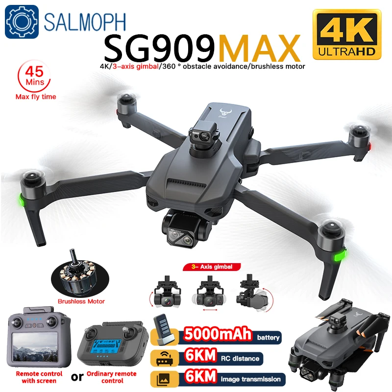 ZLL SG909 SG909MAX طائرة بدون طيار احترافية مع كاميرا 4K GPS 3-Axis Gimbal 360 تجنب العوائق شاشة تعمل باللمس FPV بدون فرش RC درون