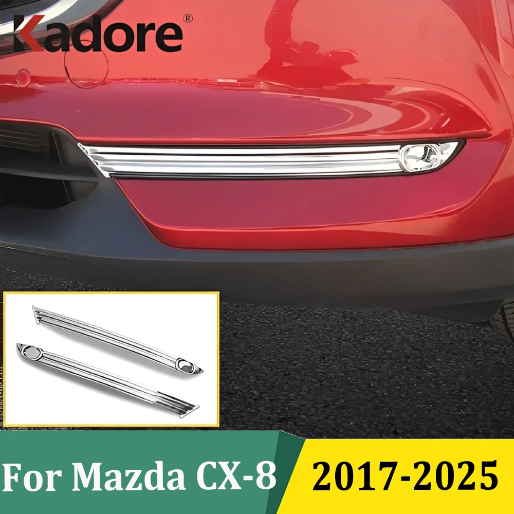 

For Mazda Cx-8 Cx8 2017 2018-2025 Chrome Front Foglights Fog Light Cover Fog Lamp Protector Trim Car Exterior Accessories