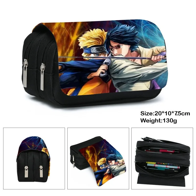 Naruto New 2025 Pen Case Anime Cartoon Sasuke Character Printing Fashion Student Stationery Box School Supplies Holiday Gifts
