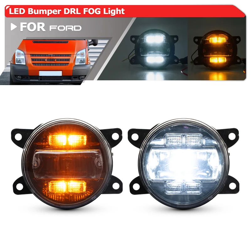 

For Ford Transit MK7 MK8 Transit/Tourneo Connect Fiesta V VI Focus II III RS C-Max S-Max LED Front DRL/Fog/Turn Signal Light