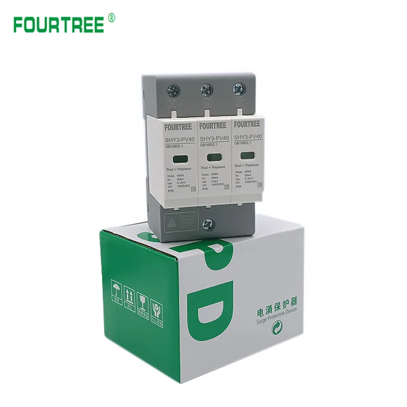 

1PCS Solar Surge Protector DC SPD 3P 500V 600V 800V 1000V Outdoor Power Arrester Lightning Protection Device 10-20/20-40/30-60KA