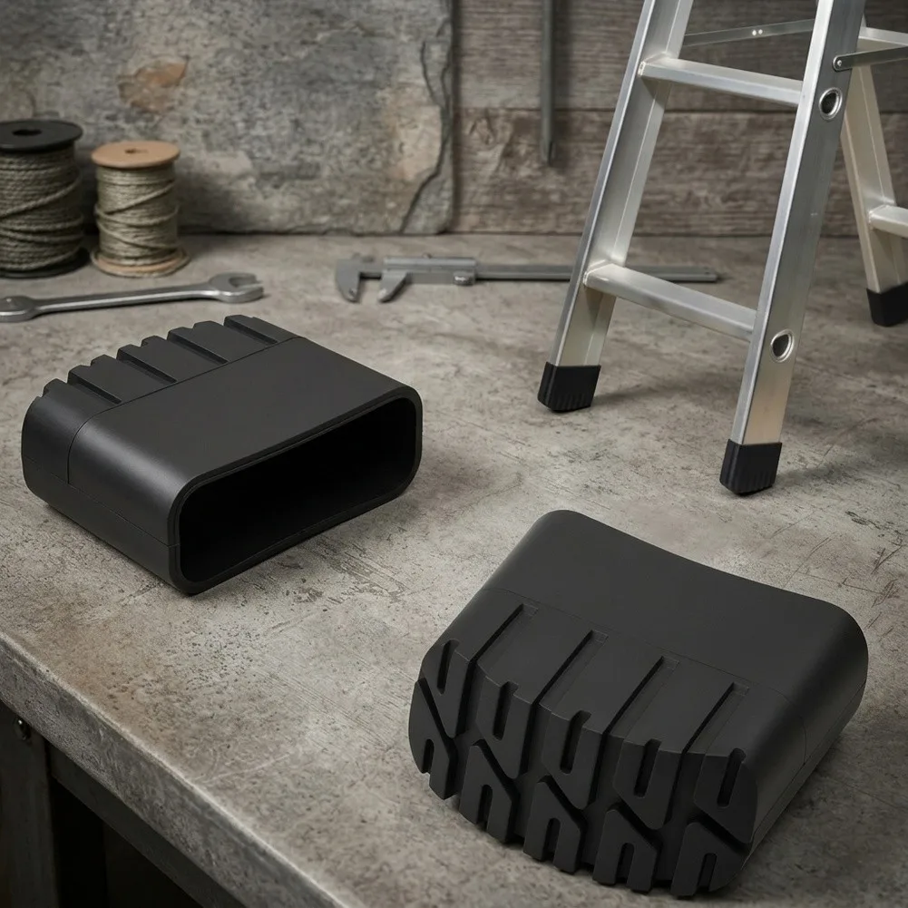 Rubber Ladder Leg for 50 x 20 mm Foot Mounts Supporting Stable Positioning on Various Floor Types Including Laminate