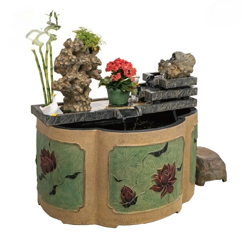 garden landscape flowing water ornament circulating water courtyard fish tank Chinese balcony landscaping fish pond outdoor