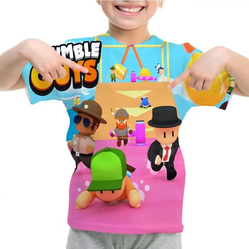 

2024 Game Cartoon Children's Clothes Children's Short-Sleeved T-Shirts for Middle and Large Children 3D Digital Printing Tops