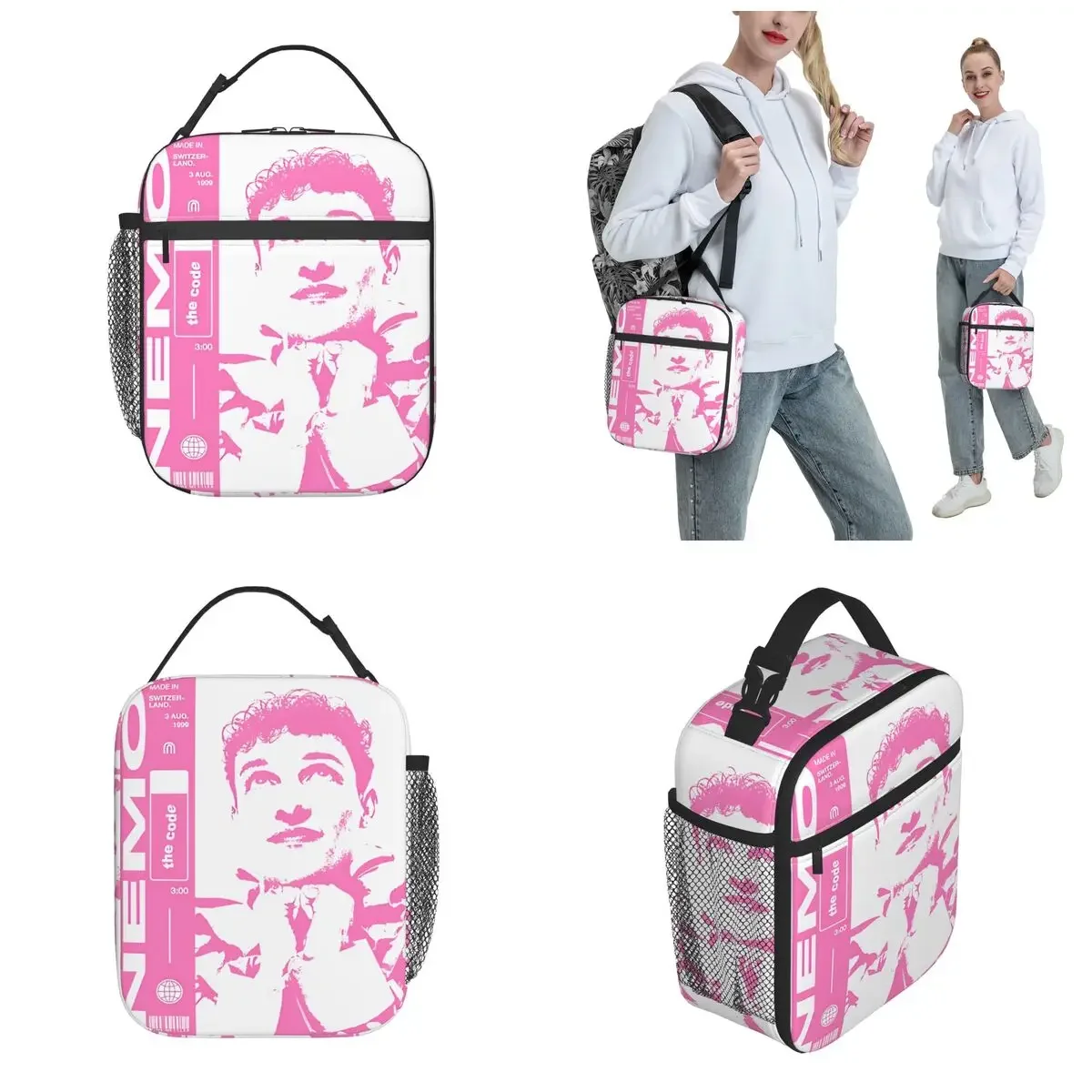 Nemo The Code Eurovisions 2024 Thermal Insulated Lunch Bags Sweden Rapper Food Bag Container Men Women Cooler Thermal Lunch Box