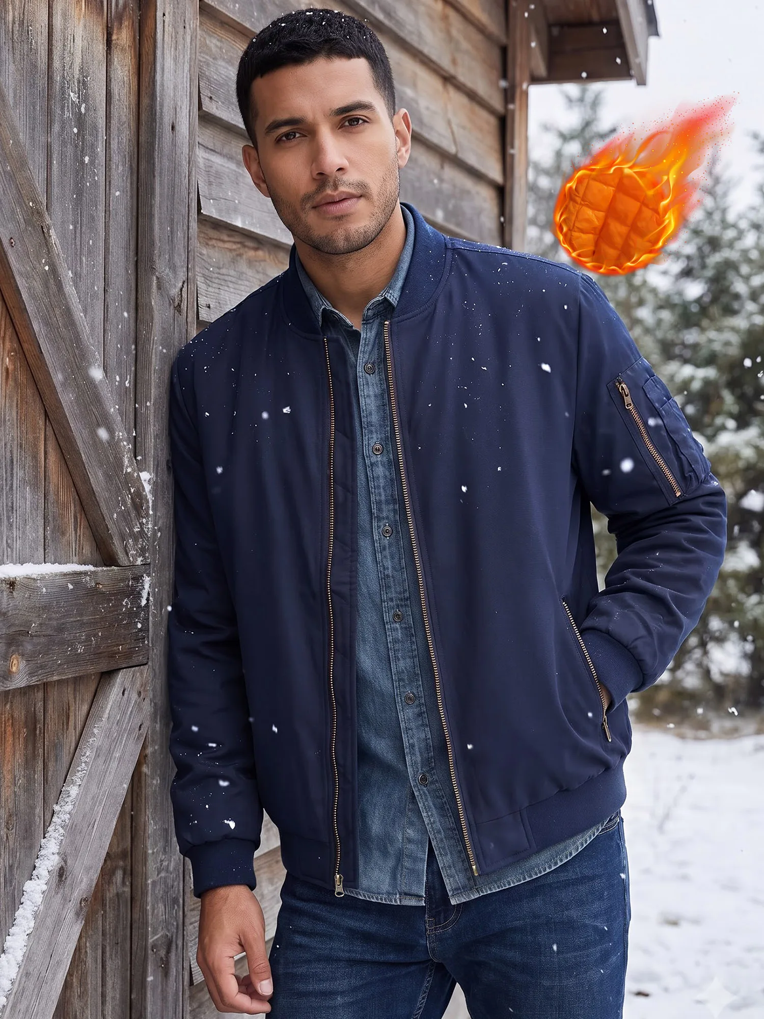 Autumn Winter Men’s Bomber Jacket, Warm Windbreaker Full Zip Military Pilot Jacket Casual Windproof Outdoor Coats 6 Autumn Winter Men's Bomber Jacket, Warm Windbreaker Full Zip Military Pilot Jacket Casual Windproof Outdoor Coats 6