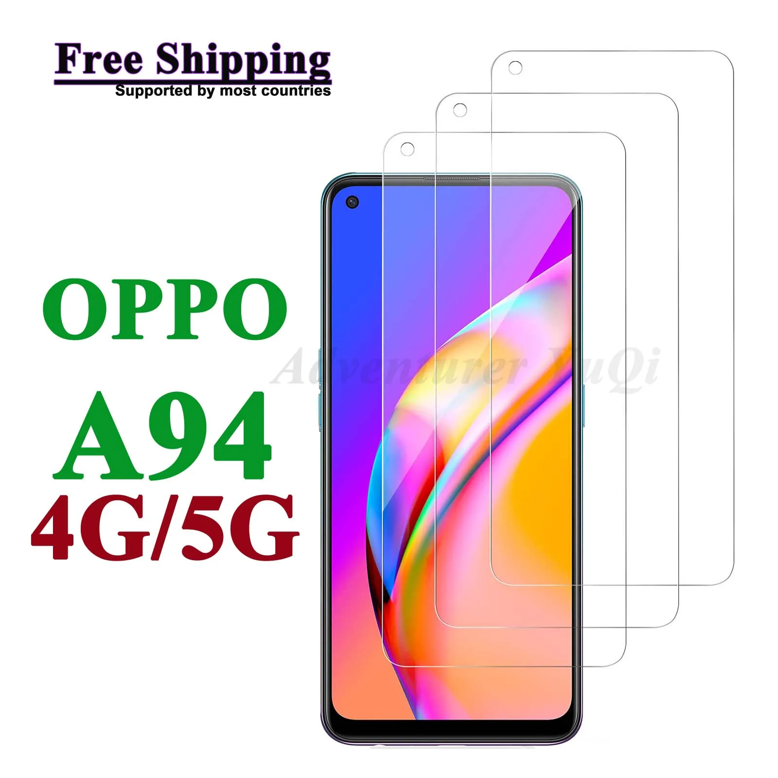 

Screen Protector For OPPO A94 4G 5G, Tempered Glass Crystal High Aluminum HD 9H Transparent Clear Anti Scratch Case Friendly