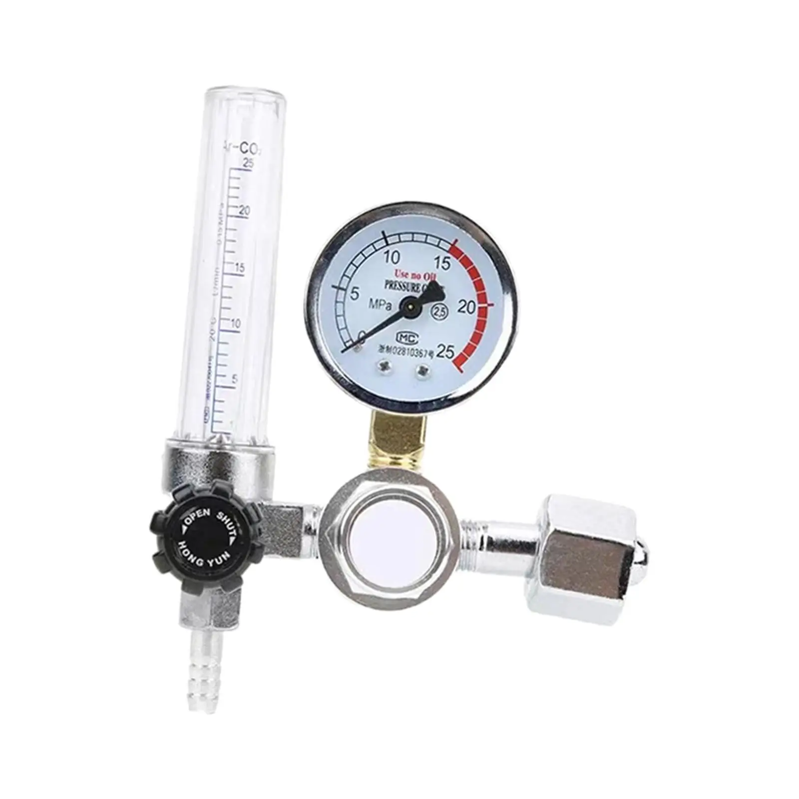 Argon Regulator Energy Saving Pressure Reducer Durable Argon Flow Meter Welding Accessory for Argon Gas Cylinder