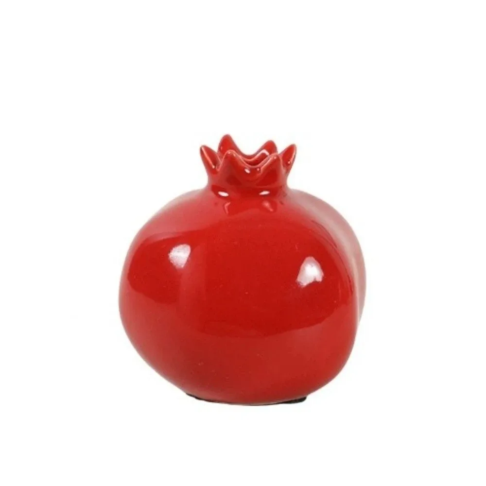 Ornament Gift Ceramic Simulated Pomegranate Vase Handmade Creative Flower Arrangement Vase Fruit Shaped Bud Vase Home Decoration