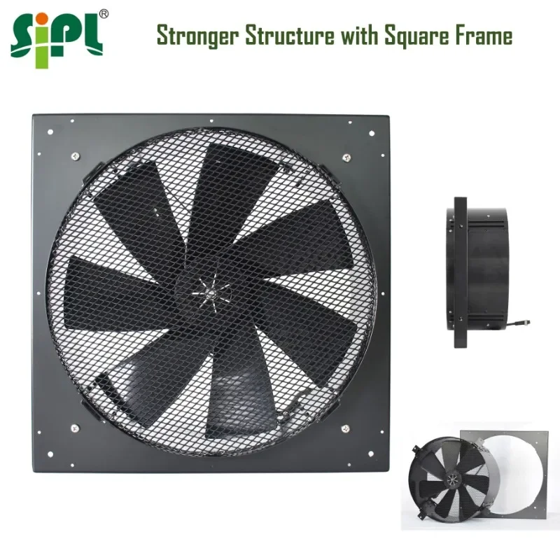 APP Remote Controllable 50W Solar Powered Heat Extractor Wall Mounted Axial Air Ventilation Industrial Large Volume Exhaust Fan