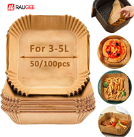 50/100pcs Air Fryer Paper Liners Non Stick Oil Proof & Waterproof Baking Paper For Microwave Air Fryer Paper Tray
