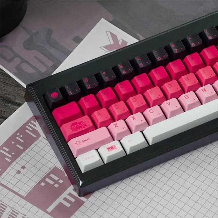 

Keycap pbt gradual change pink Original sublimation adaptation 61 65 68 75 87 104 10