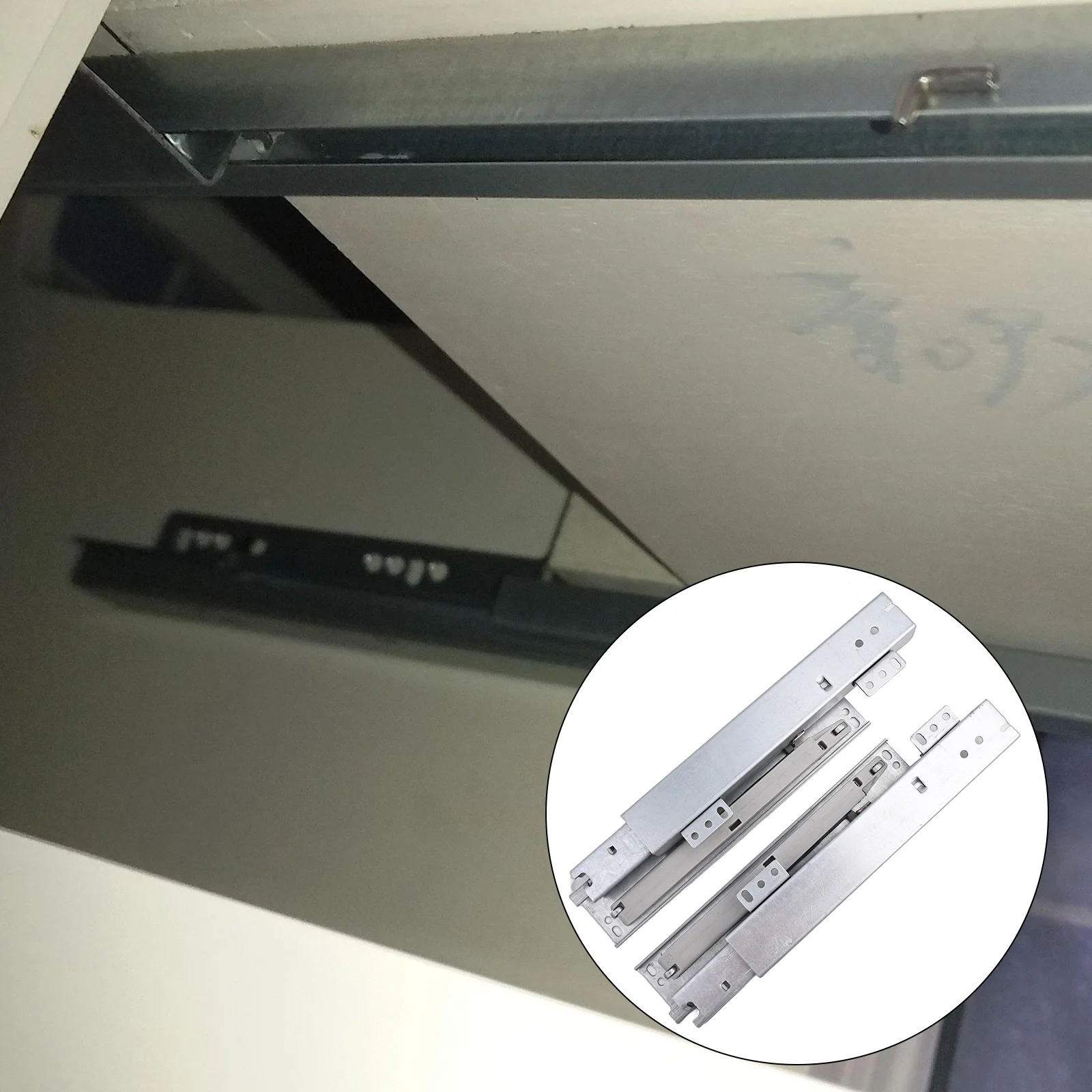 200mm Underfloor Guides Silent Soft Close Smooth And Quiet Operation Three-stage Full Extension 30 Decibels Noise Reduction