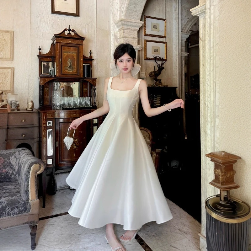 Abito da donna di lusso monospalla a sirena, lunghezza media, elegante, sexy, chic, a coda di pesce, per primavera, estate, autunno, inverno, nuovo, casual