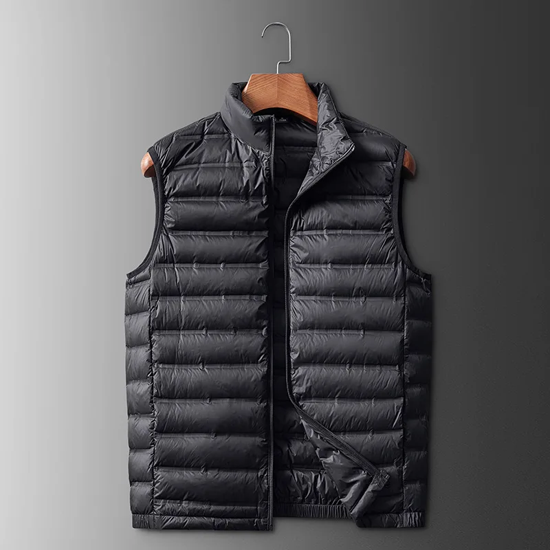 White Duck Down New Down Jacket for Men Winter Standing Collar Korean Version Light and Thin Down Vest Jacket for Women