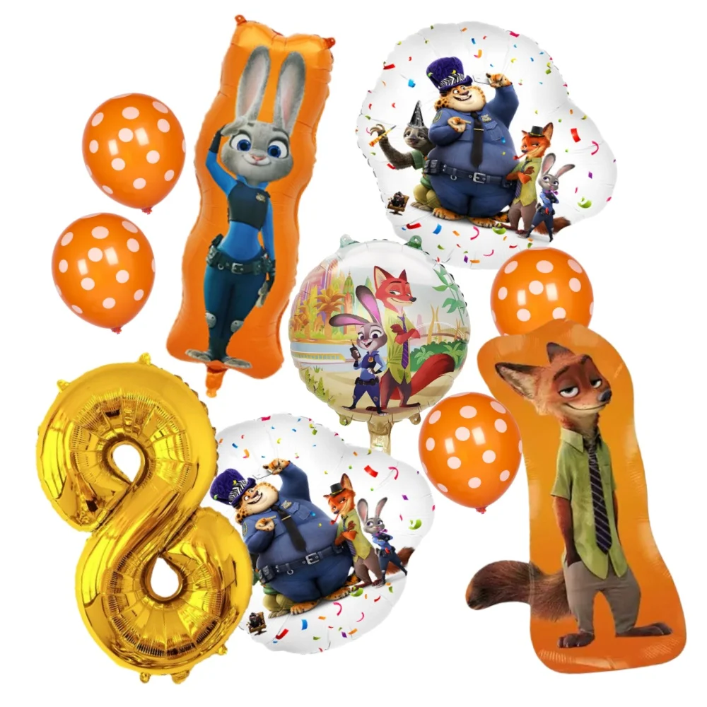 

10pcs Disney Zootopia 2 The Foil Gold Number Balloon Set Kids Birthday Party Decorations Baby Shower Children Toy Party Supplies