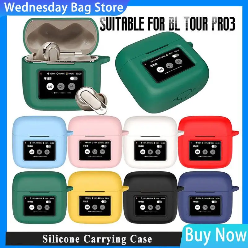 For Tour Pro3 Case Shockproof Shell Silicone Soft Case for JBL Tour Pro3 Protective Cover With Hooks