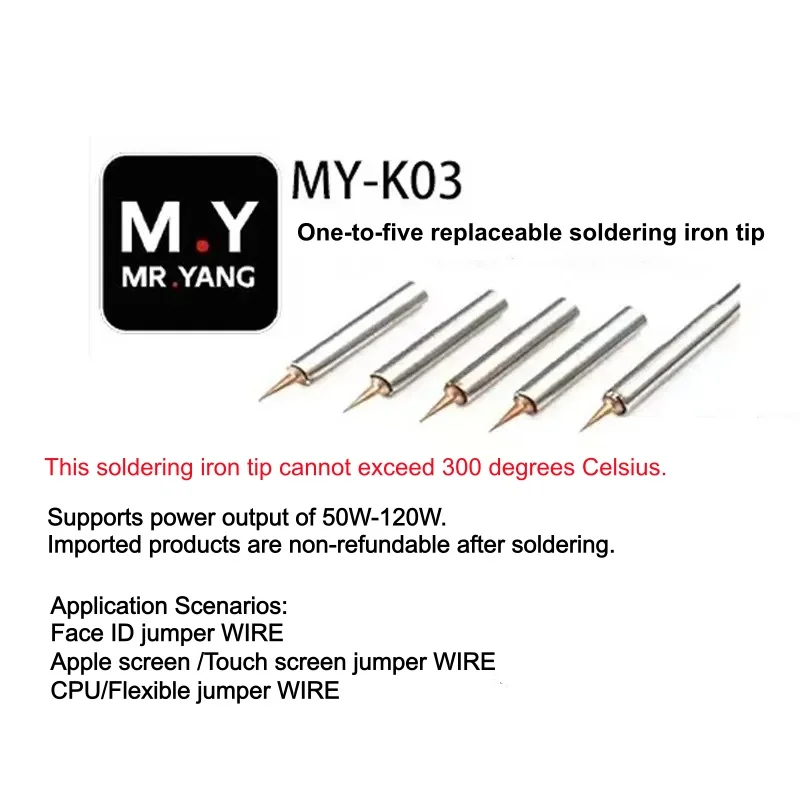

Сменное паяльное жало MR.YANG M.Y-K03 для паяльных станций мощностью 50-200 Вт, для ремонта телефонов