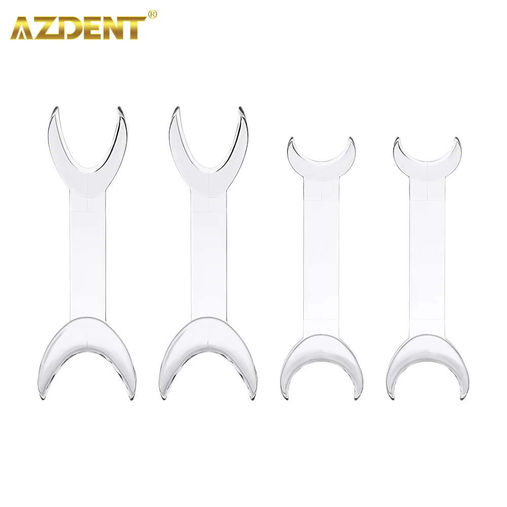 Azdent Tandheelkundige T-Vorm Retractor Mondopener Dubbele Kop 4 Stuks Orthodontische Tanden Mondopener Tandheelkunde Gereedschap Klein Groot Lab