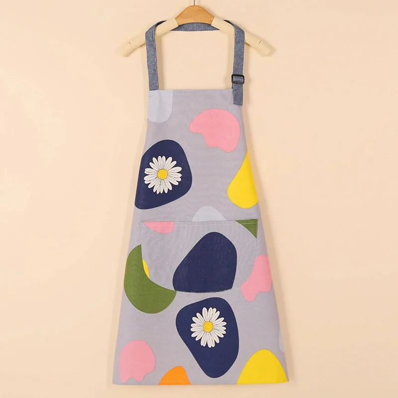 1PC Aprons Fashion Cotton Fabric Waterproof Thickened Dirt Resistant Kitchen Apron and Home Work Clothes Gardening Work Clothing